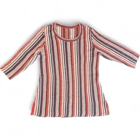 Soft Surroundings Montego Bay Striped Chunky Knit Sweater M Medium - Picture 1 of 7